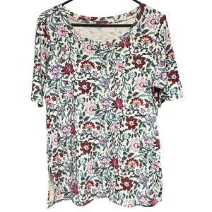 J. Jill Pima Cotton Scoop Neck Elbow-Sleeve Tee Size Medium